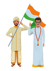 Sticker - indian men avatar cartoon character