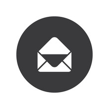 Flat Round Open Envelope Icon