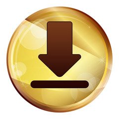 Wall Mural - Download icon Abstract Brown Round Button