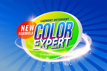Wall Mural - laundry detergent color expert packaging concept template