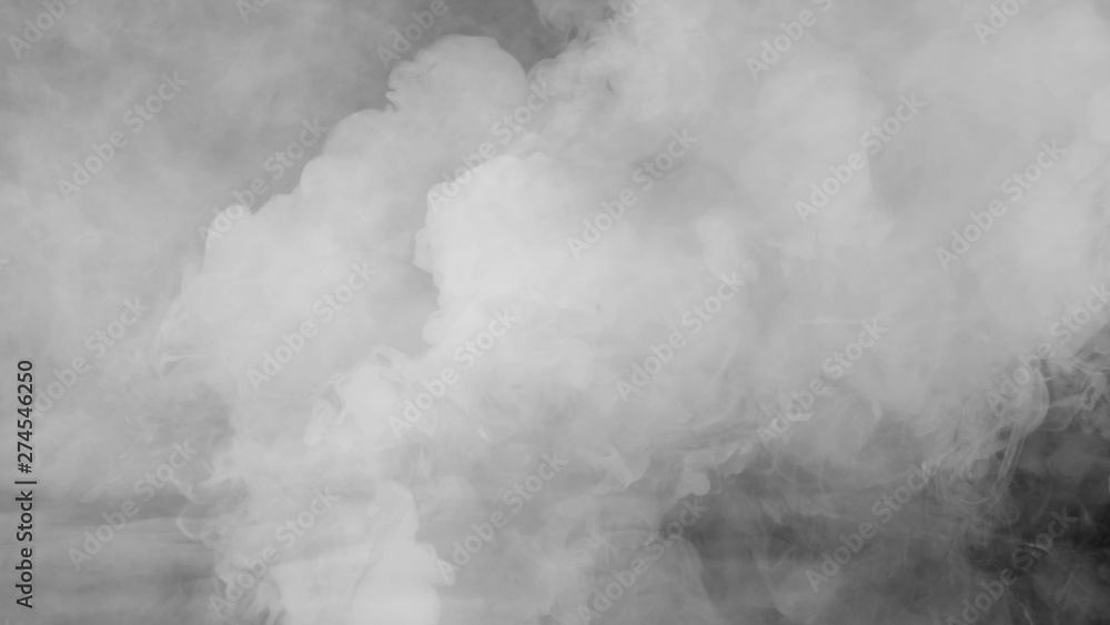 Abstract smoke steam moves on a black background . The concept of aromatherapy - obrazy, fototapety, plakaty 