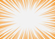 Orange and white radial lines comics style backround. Manga action, speed abstract. Universe hyperspace teleportation background. Vector illustration