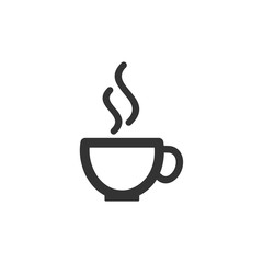 Aufkleber - Cup of coffee. Coffee cup icon template black color editable. Coffee symbol Flat vector sign isolated on white background. Simple logo vector illustration for graphic and web design.