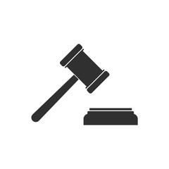 Poster - Judge Gavel Auction icon template black color editable. Gavel symbol Flat vector sign isolated on white background. Simple logo vector illustration for graphic and web design.
