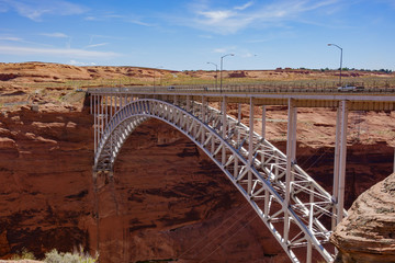 Morning sunny view of the Mike O'Callaghan - Pat Tillman Memorial Bridge