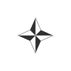 Poster - Compass icon template black color editable. Compass symbol Flat vector sign isolated on white background. Simple logo vector illustration for graphic and web design.
