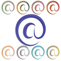 Fototapete - Et. Trendy symbol of email, great design for any purposes. Modern geometric vector illustration. Simple illustration. Set of colorful symbols et.