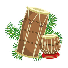 Indian table drums with leaves