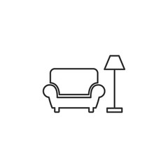 Poster - sofa furniture couch icon template black color editable. sofa furniture symbol Flat vector sign isolated on white background. Simple logo vector illustration for graphic and web design.