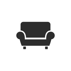 Poster - sofa furniture couch icon template black color editable. sofa furniture symbol Flat vector sign isolated on white background. Simple logo vector illustration for graphic and web design.