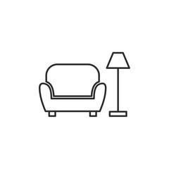Poster - sofa furniture couch icon template black color editable. sofa furniture symbol Flat vector sign isolated on white background. Simple logo vector illustration for graphic and web design.