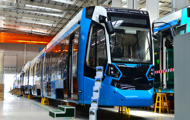 08.06.2019. Minsk, Belarus: Swiss rail vehicle manufacturer Stadler executes awarded the contract to manufacture and deliver tramway «Metelista» for the Cochabamba Metropolitan Train project, Bolivia