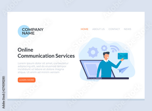 Online Communication Marketing Service Banner Poster Website