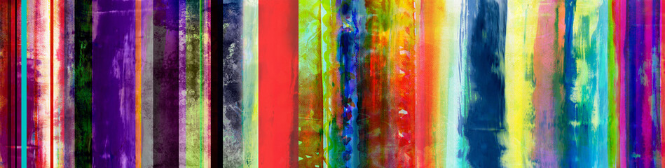 Wall Mural - streifen aquarell farben bunt banner