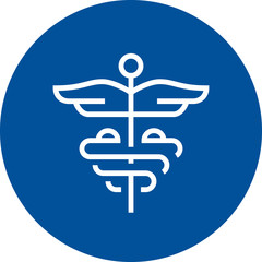 Wall Mural - Caduceus Healthcare Medicine Outline Icon