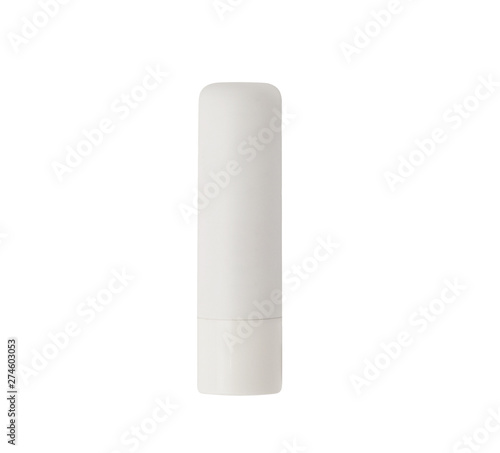 Download White Lipstick Tube With Chapstick Or Lip Balm Mockup Of Facial Cosmetics Isolated Stock Photo Adobe Stock