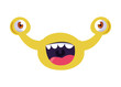 funny monster with bulging eyes comic character