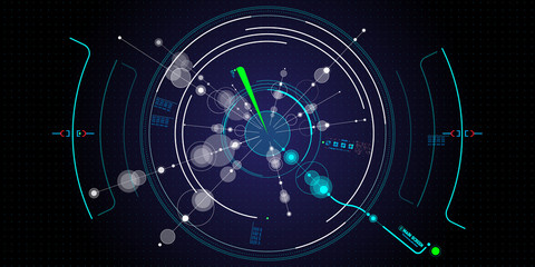 Wall Mural - set of hud and fui design for computer interface.