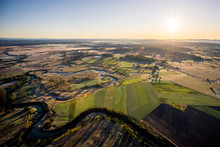 Farmland Outback Hot Air Ballooning Aerial View