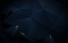 Abstract Polygonal Pattern Luxury Dark Blue And Gold Background. Illustration Vector