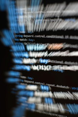 Wall Mural - abstract computer script code. programming code screen of software developer. software programming w