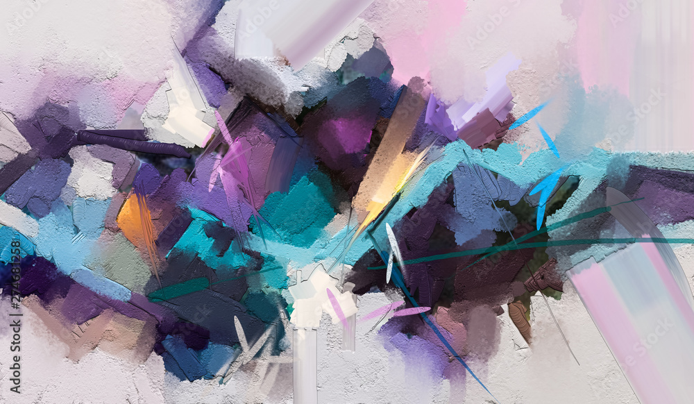 Photo Abstract colorful oil painting on canvas texture