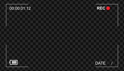 Poster - Video camera viewfinder overlay icon. Modern camera frame vector template