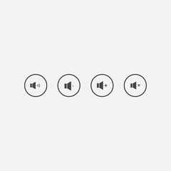 Wall Mural - set of sound volume icons. speaker isolated on white background. vector Illustration.