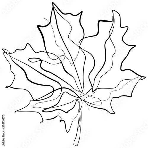 Maple Leaf one line drawing. Continuous line Nature Vector Logo - Buy this  stock vector and explore similar vectors at Adobe Stock | Adobe Stock