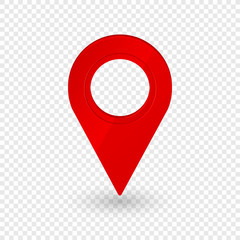 Map location pointer 3d arrow. Navigation icon for web, banner, logo or badge. Vector Illustration.