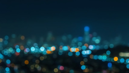 blurred abstract bokeh background of san francisco city lights at night