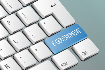 Wall Mural - E-Government written on the keyboard button