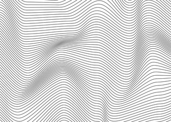 Wall Mural - Black lines zigzag wave concept abstract vector background