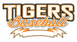 Tigers Baseball Design With Banner is a team design template that includes a tigers baseball text and a blank banner with space for your own information. Great for advertising and promotion for teams 
