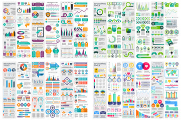set of infographic elements data visualization vector design template. can be used for steps, option