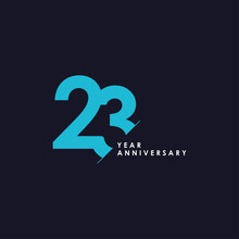 23 Years Anniversary Vector Template Design Illustration