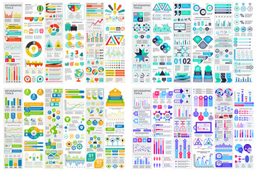 Poster - Set of infographic elements data visualization vector design template. Can be used for steps, options, business process, workflow, diagram, flowchart concept, timeline, marketing icons, info graphics.