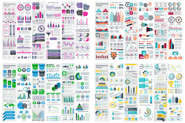set of infographic elements data visualization vector design template. can be used for steps, option