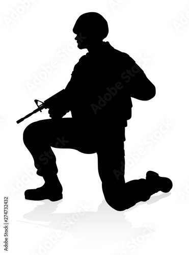 Detailed silhouette of mili...