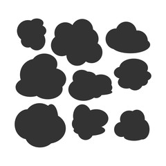 Poster - Set of speech bubbles icon template black color editable. Cartoon balloon word  symbol Flat vector sign isolated on white background. Simple logo vector illustration for graphic and web design.