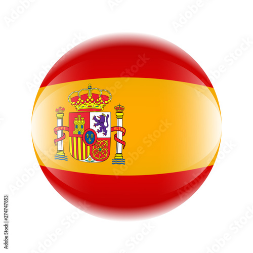 Spain flag icon in the form of a ball. Vector eps 10 © Andrey Zyk