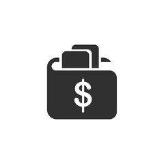 Poster - Wallet icon template black color editable. Cash savings symbol Flat vector sign isolated on white background. Simple logo vector illustration for graphic and web design.