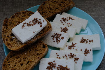 Aromatic, healthy, fresh bread for breakfast.