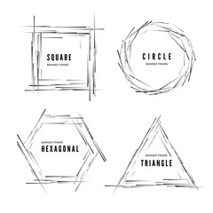 Wall Mural - set of abstract modern geometric shape banners. vector illustration isolated on white background