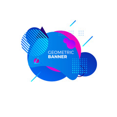 Wall Mural - creative geometric banner template. colorful blue gradient shapes. modern futuristic graphic element