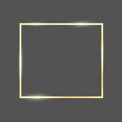 Wall Mural - golden frame template with glitter effect for banner, poster or postcard. gold frame with space for 
