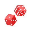 Red dice illustration. Vector. Isolated.