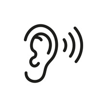 Ear Listening Icon. Vector. Isolated.
