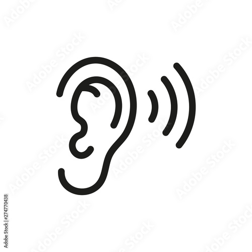 Fotografía Ear listening icon. Vector. Isolated.