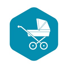 Wall Mural - Baby carriage icon in simple style on a white background vector illustration